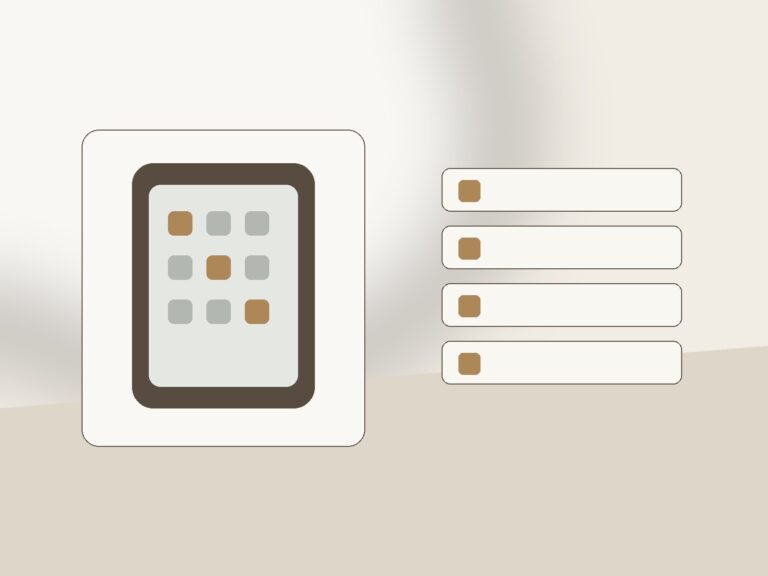 Online shopping cards beside a written purchase pause and decision checklist