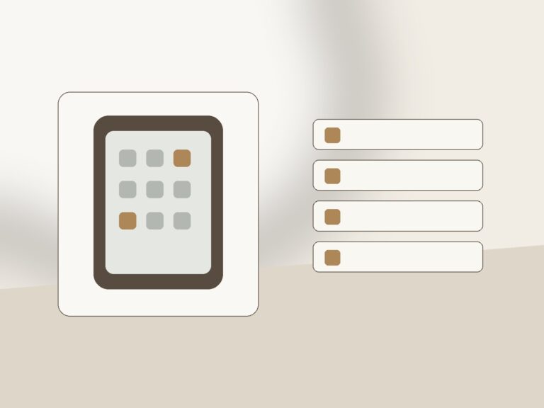 Online shopping cards beside a written purchase pause and decision checklist