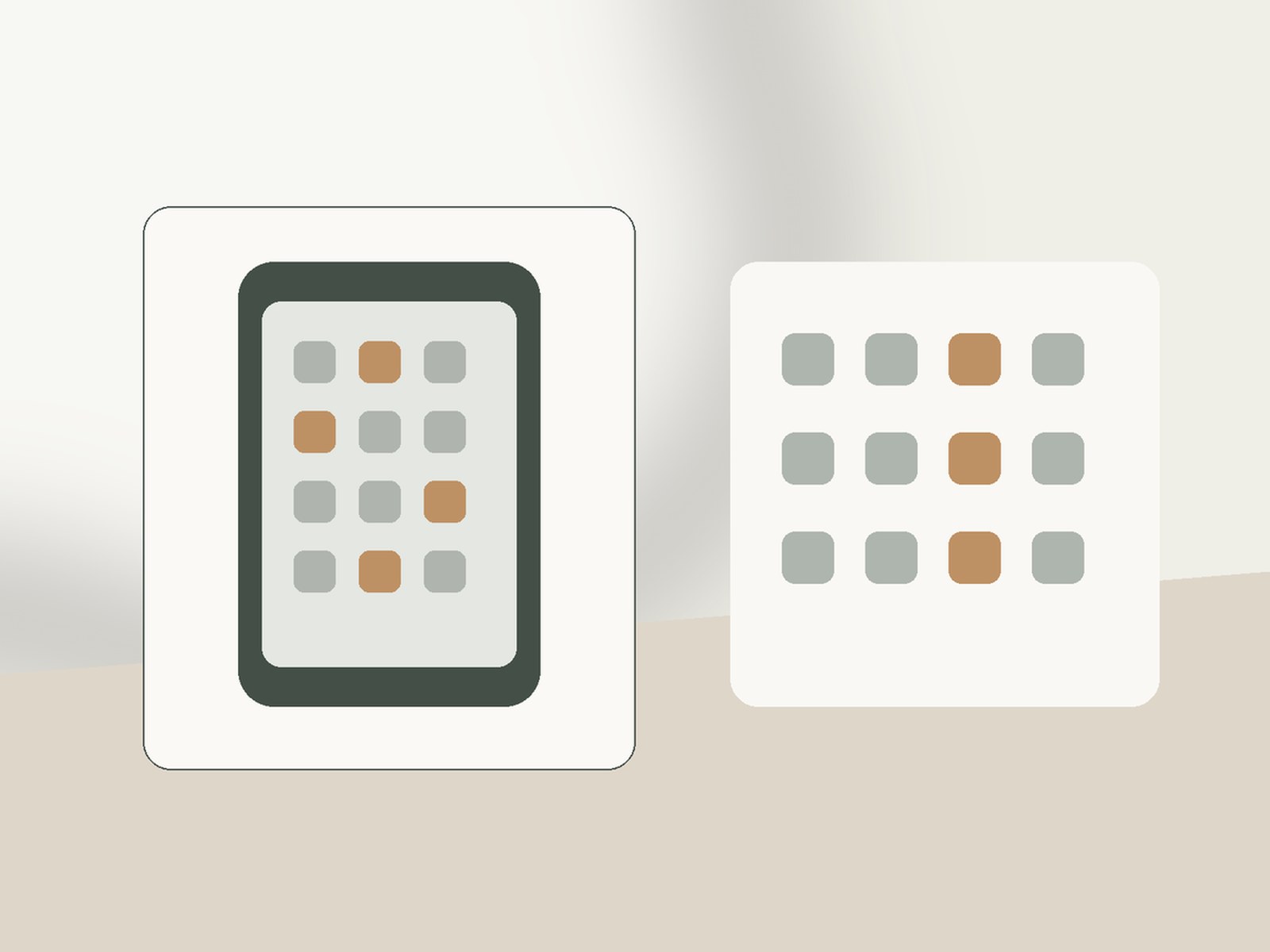Minimal iPhone-style home screen with distracting apps moved out of immediate view