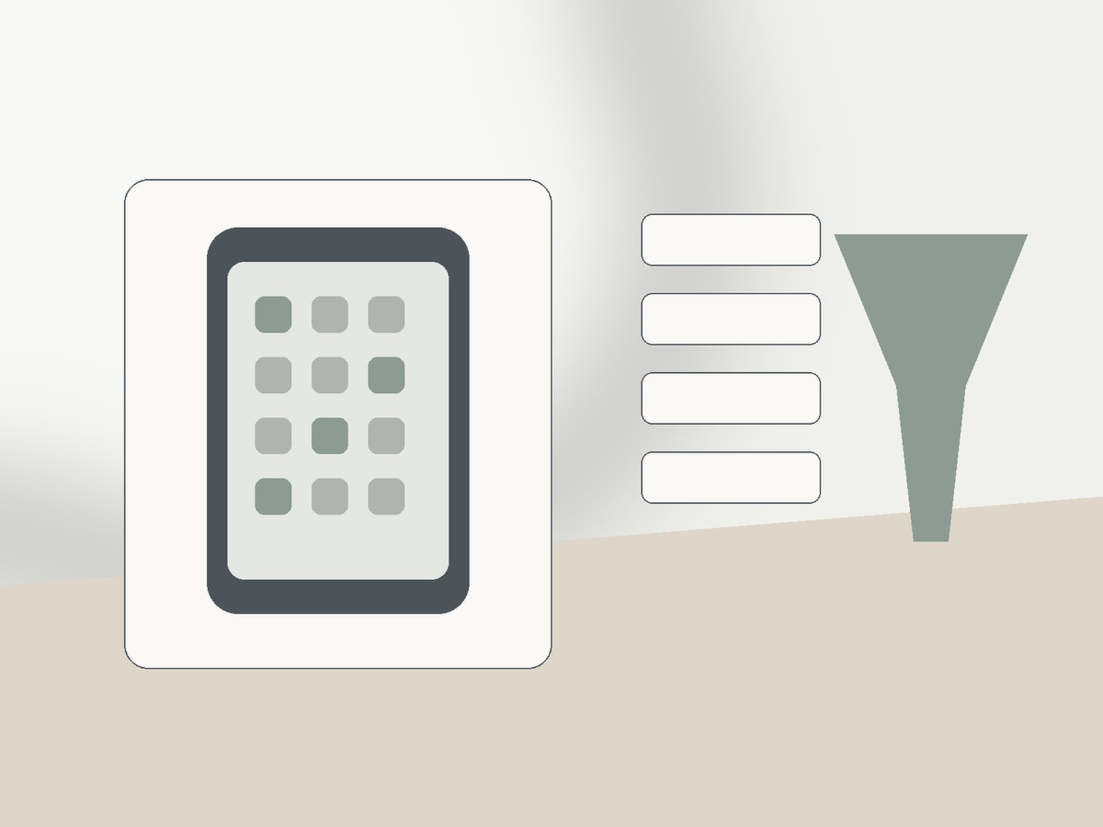 Email messages being sorted into separate inbox trays by a simple filtering system
